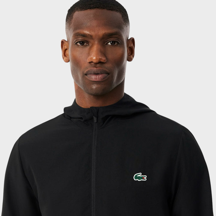 Lacoste Water-Repellent Sport Track Jacket i Black