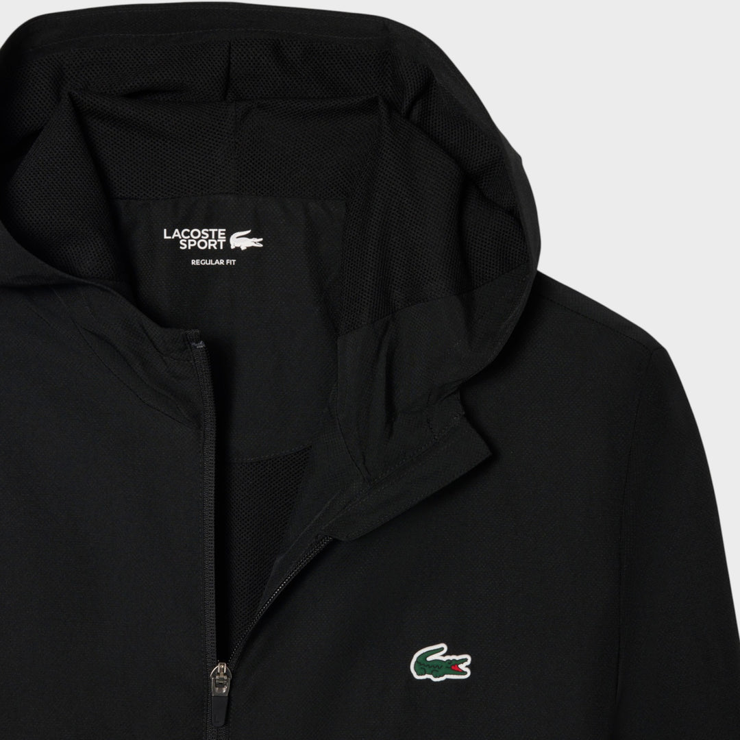 Lacoste Water-Repellent Sport Track Jacket i Black