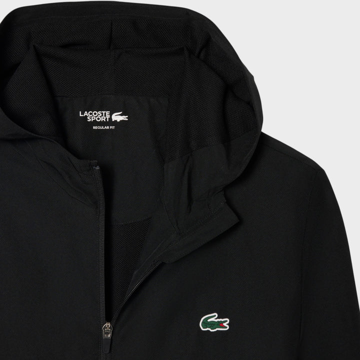 Lacoste Water-Repellent Sport Track Jacket i Black