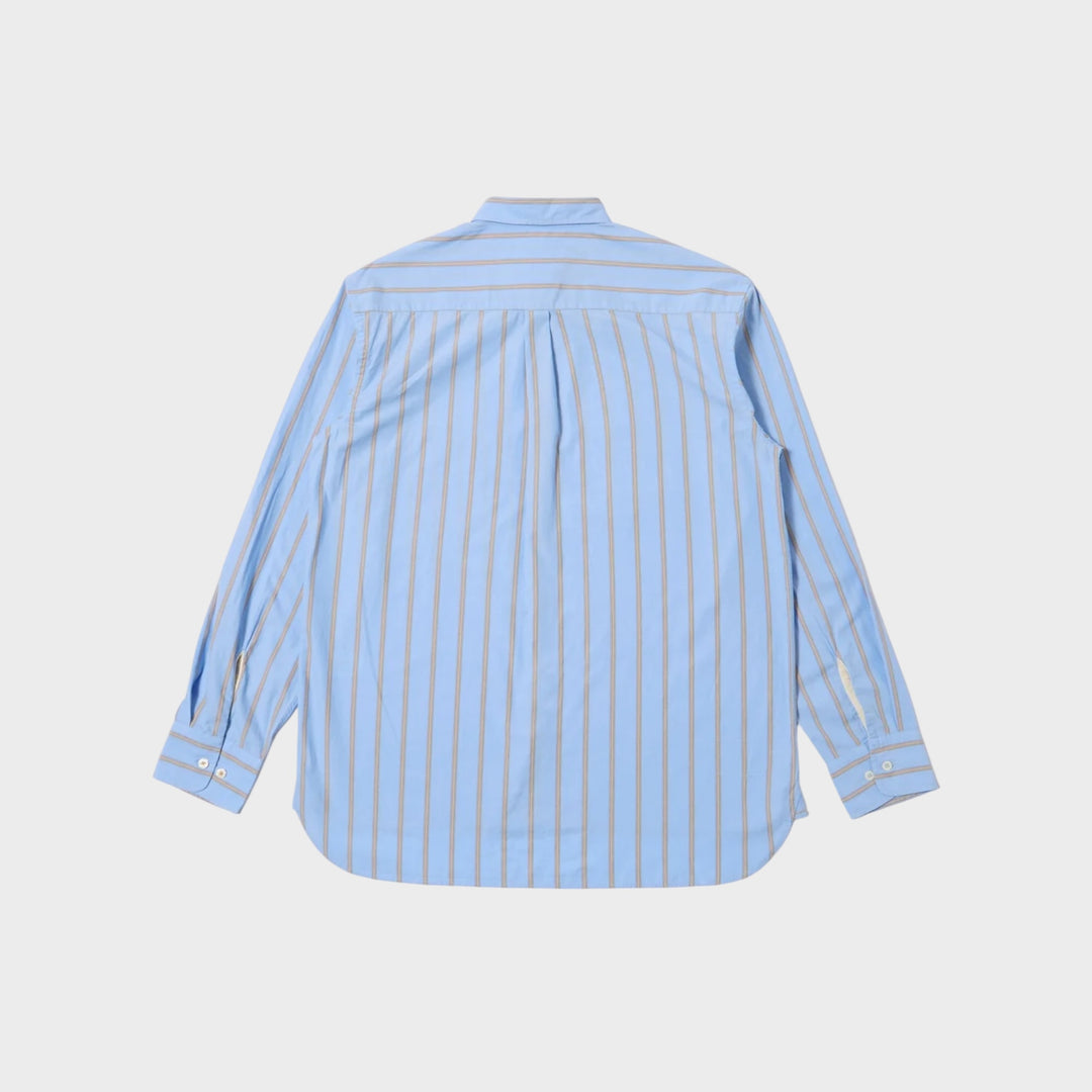 Universal Works Lazy Day Pop Stripe Four skjorte med asymmetrisk brystlomme