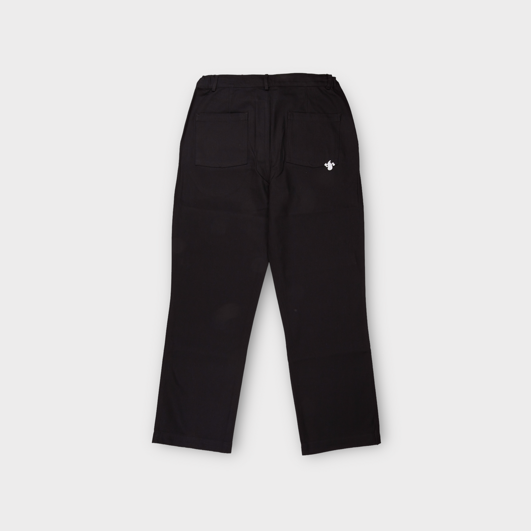 Le Fix Hill Pants med lynlås og knaplukning sort baggy jeans