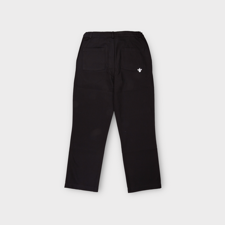 Le Fix Hill Pants med lynlås og knaplukning sort baggy jeans