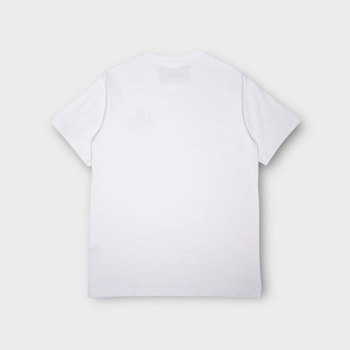 Le Fix tee i hvid kaj lover, produktbillede bagfra