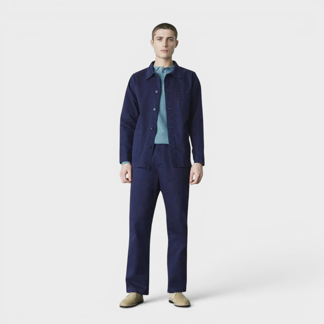 Le Mont Saint Michel Twill Work Pants i navy set bagfra