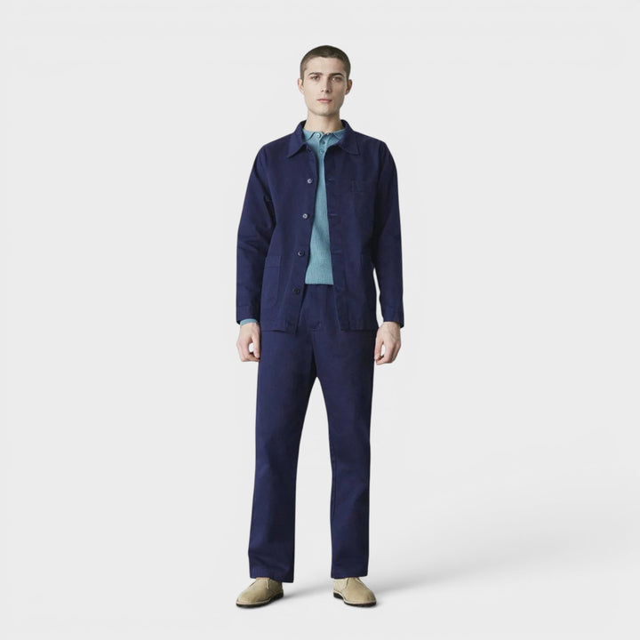 Le Mont Saint Michel Twill Work Pants i navy set bagfra