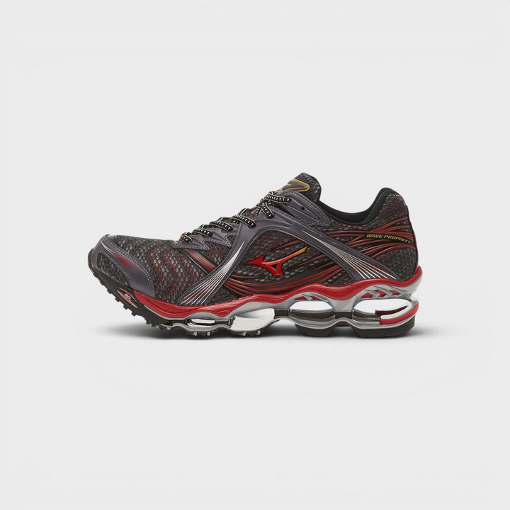 Mizuno Wave Prophecy 1 i Harbour Mist/Red Black.