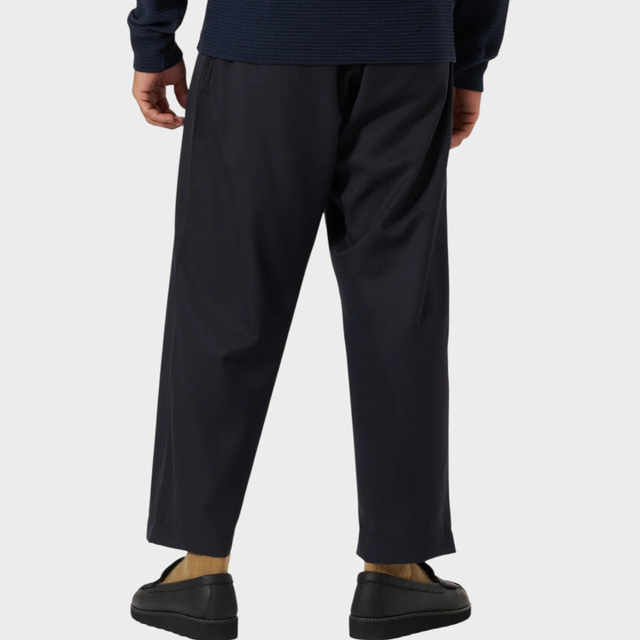 Navy bukser med elastik og snøre fra Universal Works