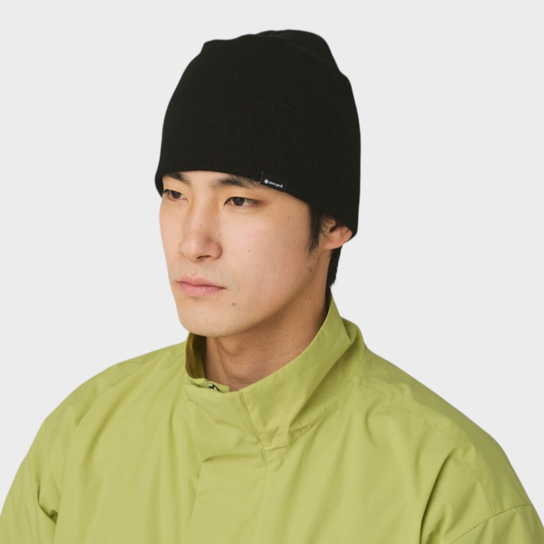 Snow Peak sort knit cap beanie i vaskbar uld beanie street wear outdoor