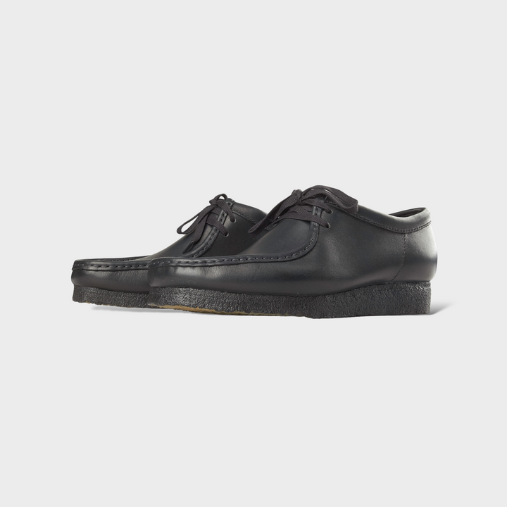 Clarks Wallabee In Black Leather