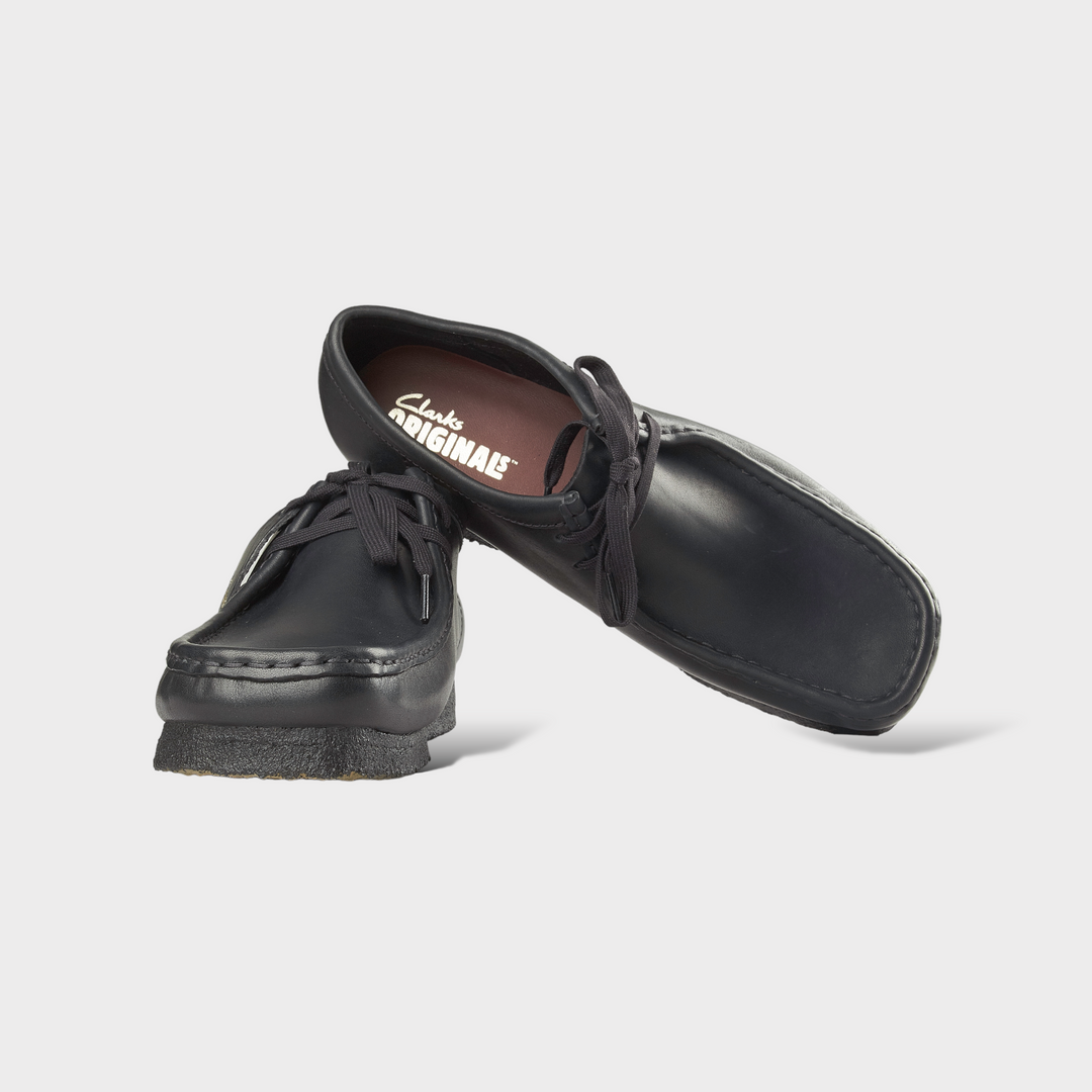 Clarks Wallabee In Black Leather