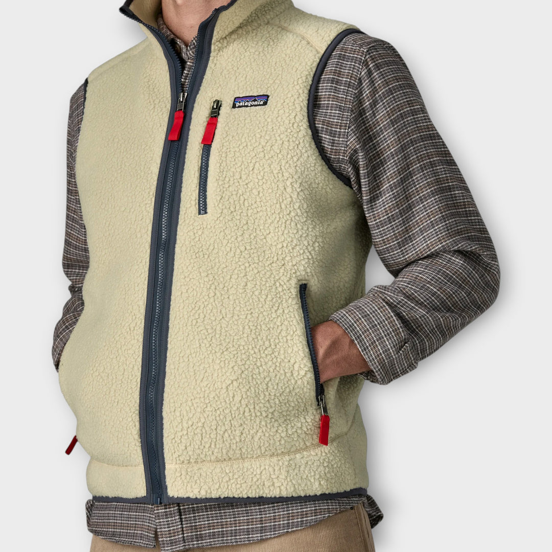 Patagonia Retro Pile Fleece Vest til herre i genanvendt polyester.