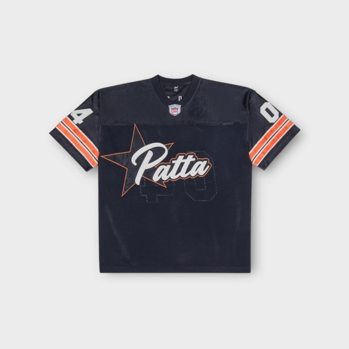 Patta All Star Football Jersey i blå set forfra