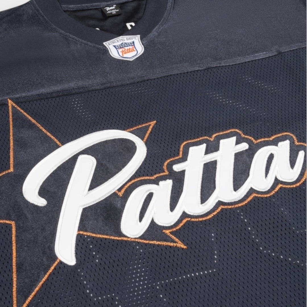 Rund halsudskæring på Patta All Star Football Jersey i blå