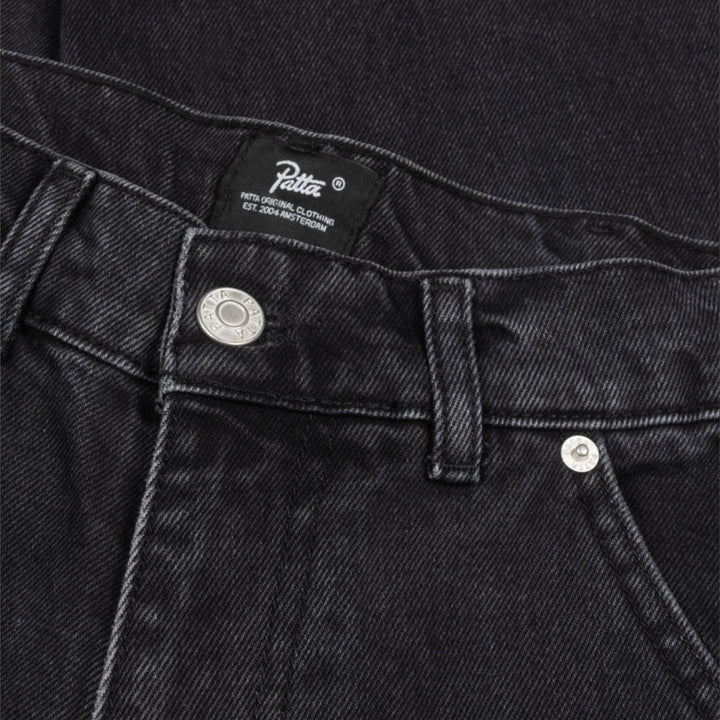 Patta Double Knee Denim – moderne herrebukser i sort