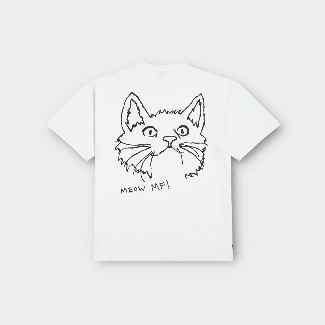 Patta-Meow-T-Shirt Hvid–Streetwear-t-shirt-med-grafisk-print