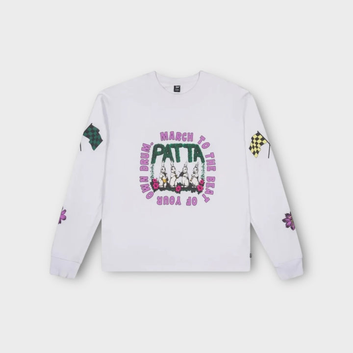 Patta Own Your Own Mind longsleeve T-shirt hvid UNISEX kvinde herre