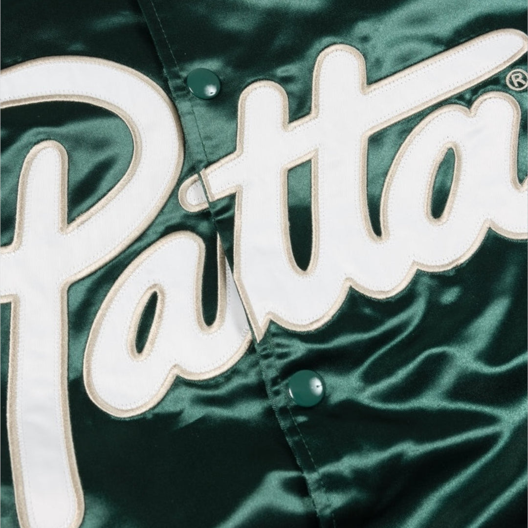 Trykknapper på Patta Satin Varsity Bomber i grøn