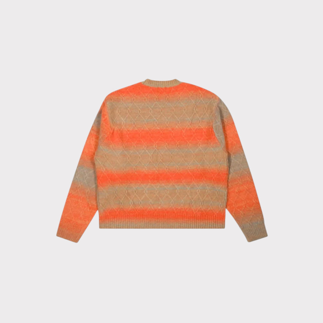 Patta Space Dye Cable Knitted Sweater i Multi set bagfra med space dye-strik

