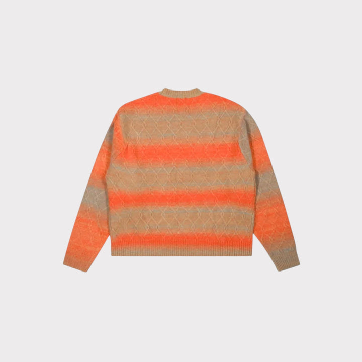 Patta Space Dye Cable Knitted Sweater i Multi set bagfra med space dye-strik

