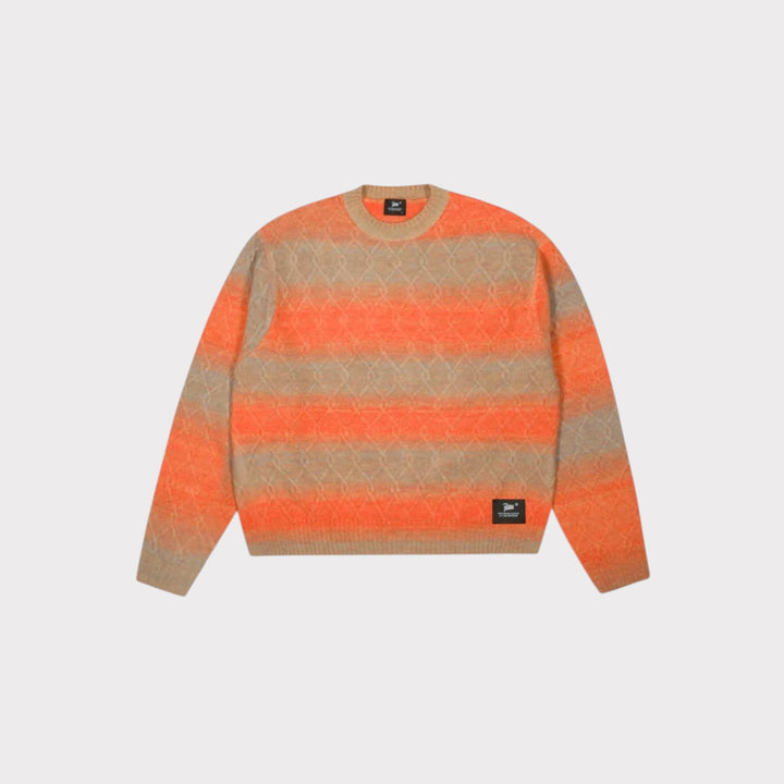 Patta Space Dye Cable Knitted Sweater i Multi set forfra med flerfarvet kabelstrik