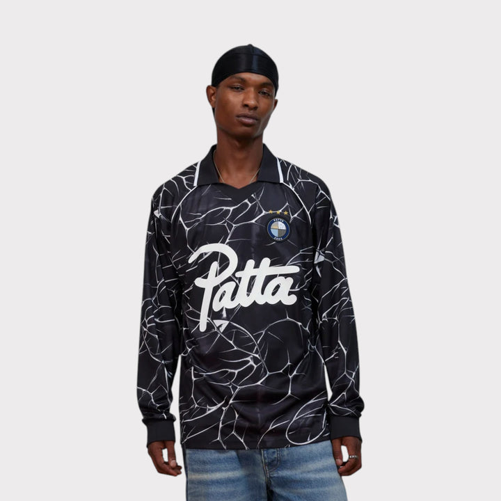 Patta Thorns Longsleeve Football Jersey i Moonless Night set bagfra med grafisk Thorns-print