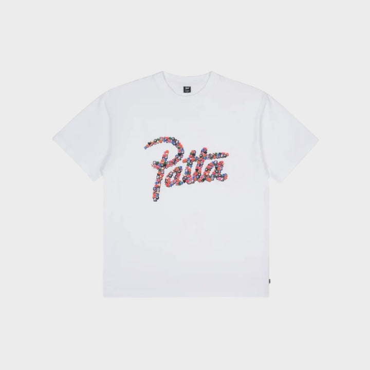 Patta Vibes T-Shirt i hvid med silkscreen logo men mænd herre kvinder unisex
