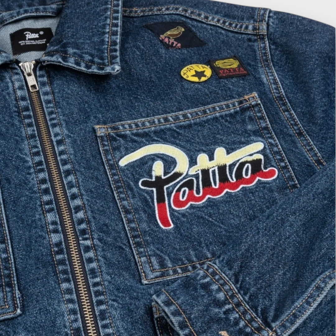 Moderne herremode – Patta Whole Lotta Labels Denim Jakke blå