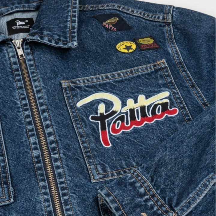 Moderne herremode – Patta Whole Lotta Labels Denim Jakke blå