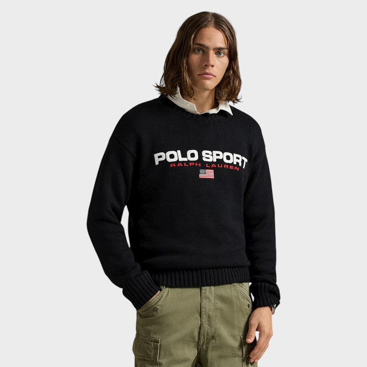 Ralph Lauren Big Fit Cotton Jumper i sort farve.