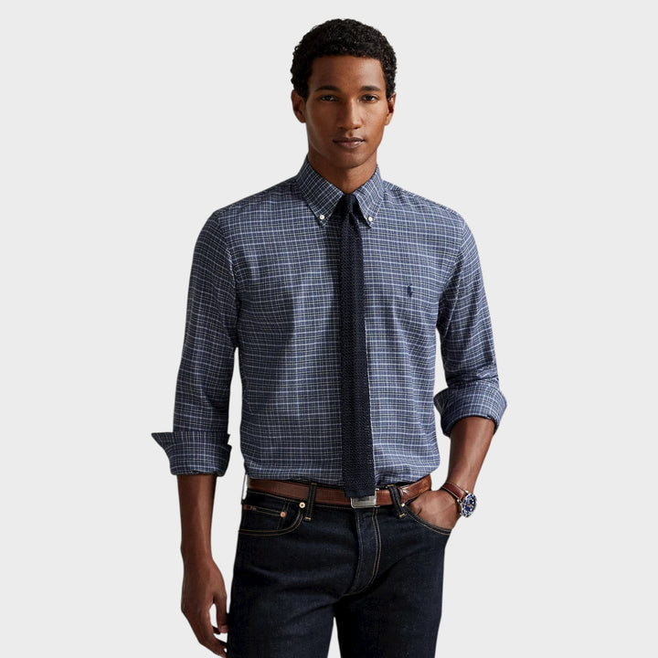 Polo Ralph Lauren plaid performance twill shirt i navy.