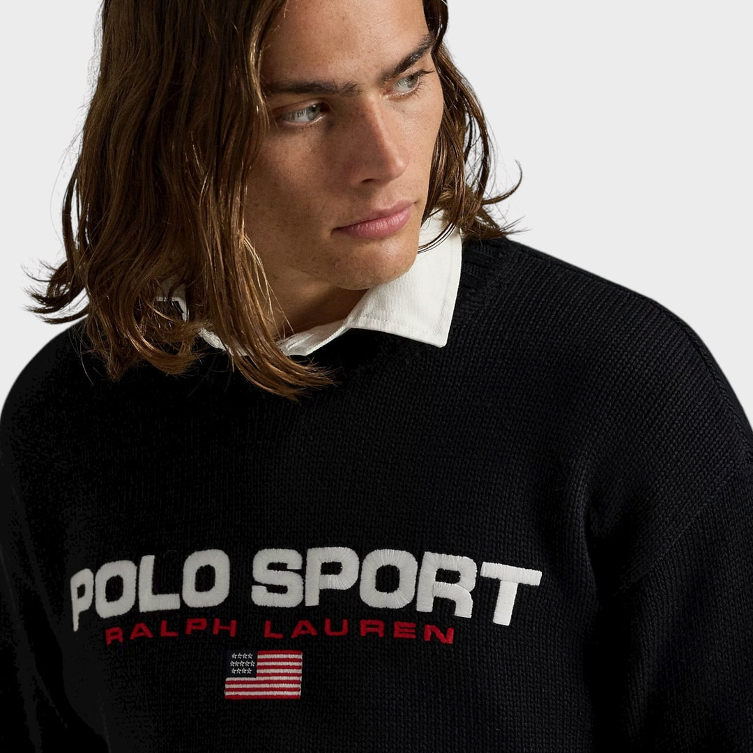 Ralph Lauren Big Fit Polo Sport Cotton Jumper I Sort
