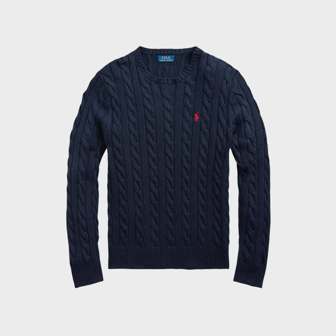 Ralph Lauren Cable-Knit Cotton Jumper i navy.