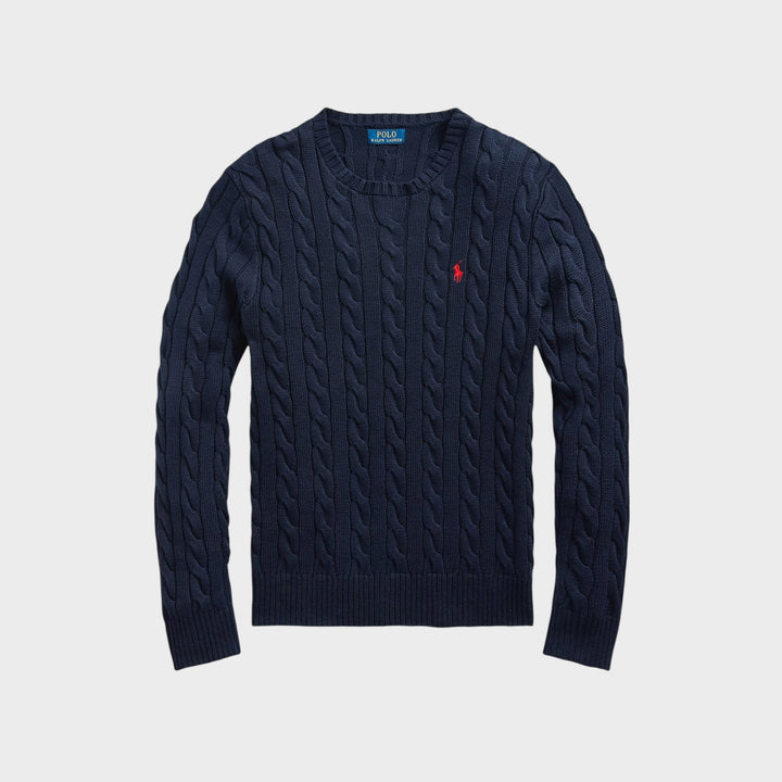 Ralph Lauren Cable-Knit Cotton Jumper i navy.
