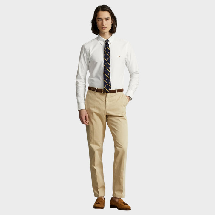 Hvid Ralph Lauren Oxford-skjorte med broderet Polo-logo.