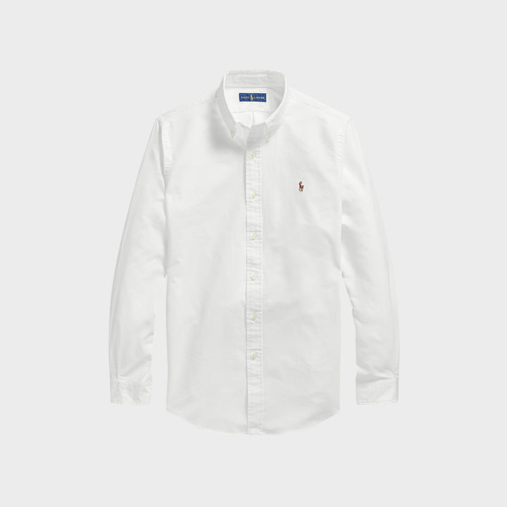 Ralph Lauren Custom Fit Oxford Skjorte i hvid.
