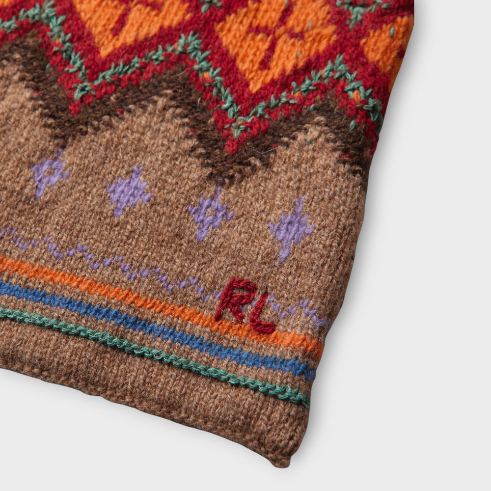 Ralph Lauren halstørklæde med geometrisk mønster.