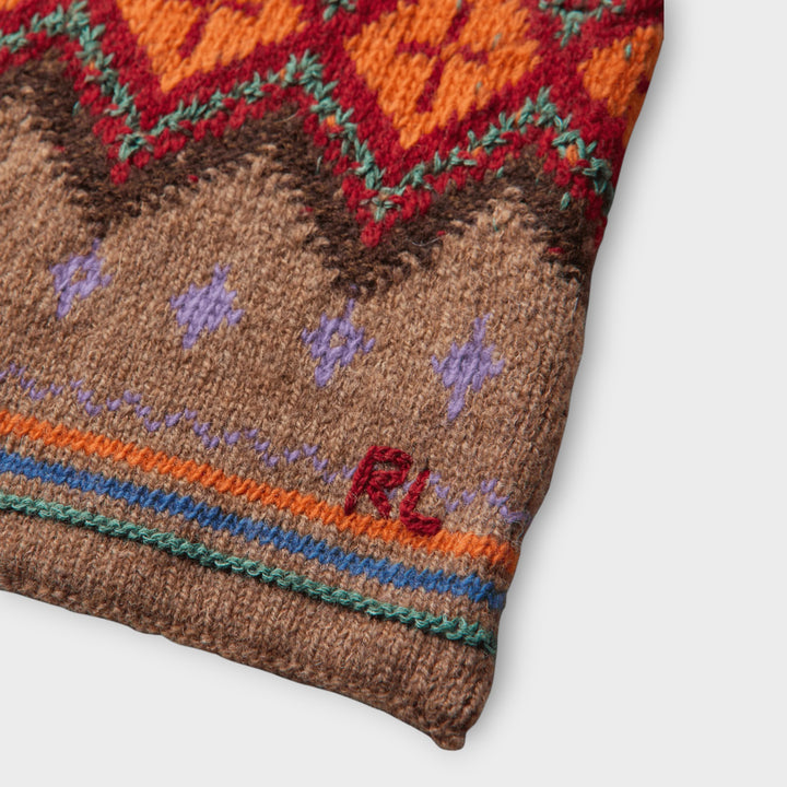Ralph Lauren halstørklæde med geometrisk mønster.