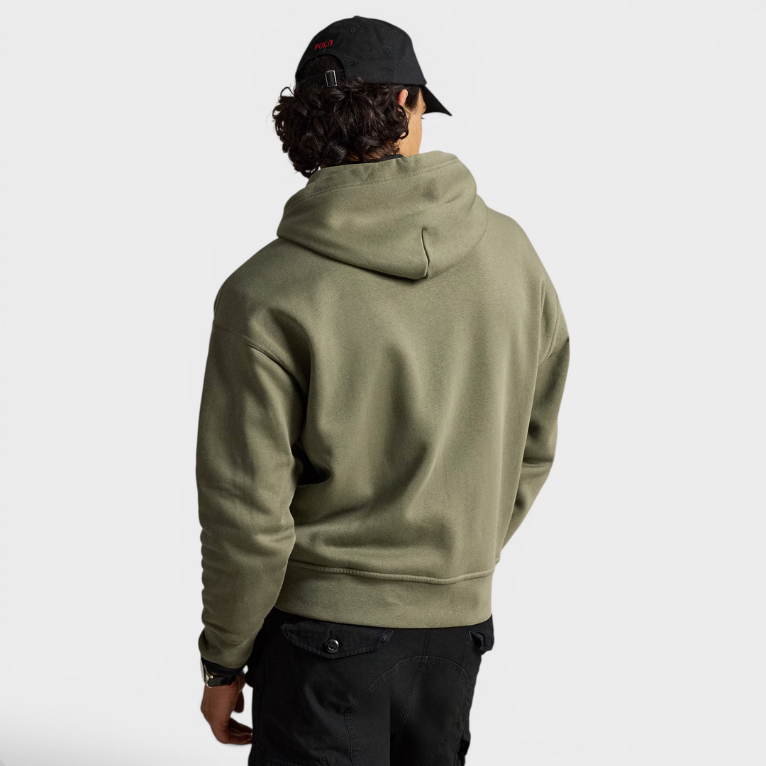 Ralph Lauren hættetrøje med lynlås i grøn.