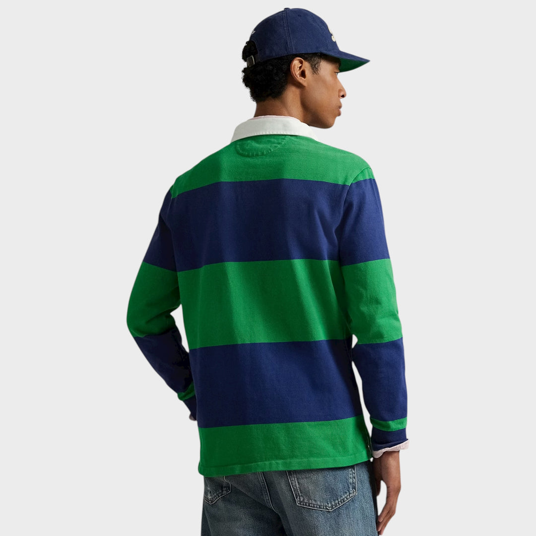 Klassisk grøn rugbytrøje med Polo-logo fra Ralph Lauren.