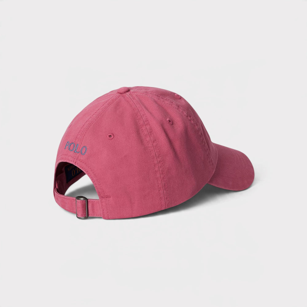 Ralph Lauren Klassisk Sports Kasket i Pink, set bagfra med justerbar rem