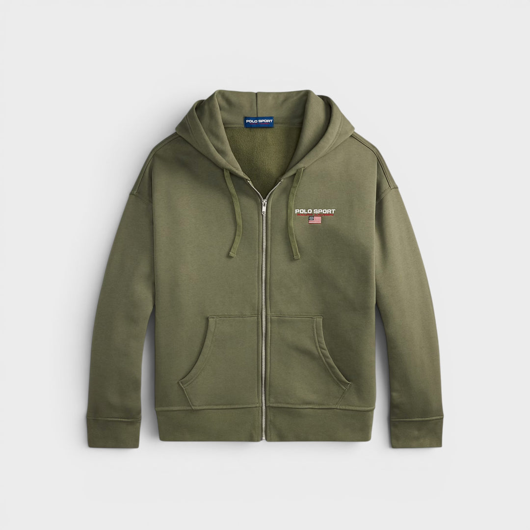 Ralph Lauren Klassisk Sports Zip Hoodie i grøn.