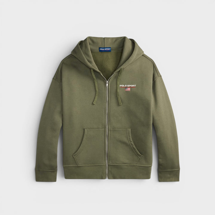 Ralph Lauren Klassisk Sports Zip Hoodie i grøn.