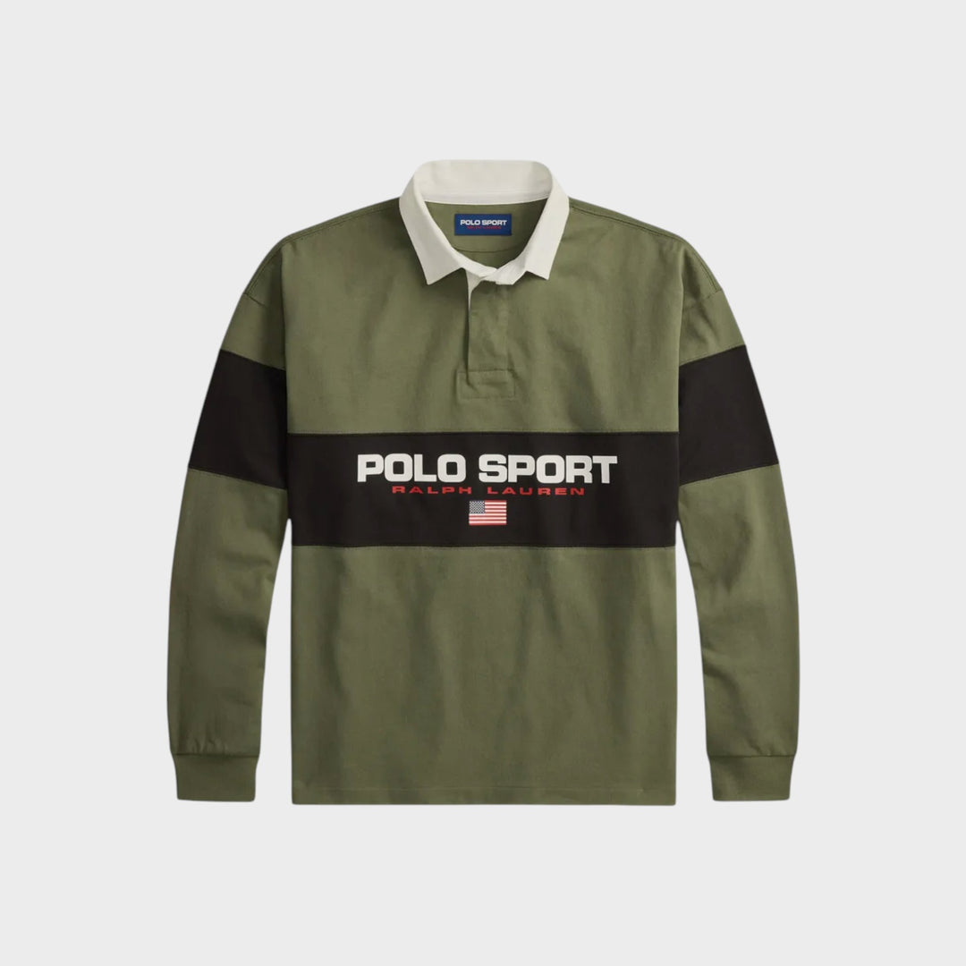 Ralph Lauren LS Rugby Polo i Green Multi.