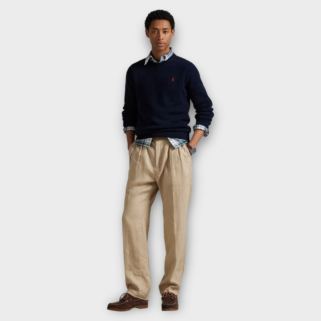 Detalje af Ralph Lauren Navy crewneck striktrøje