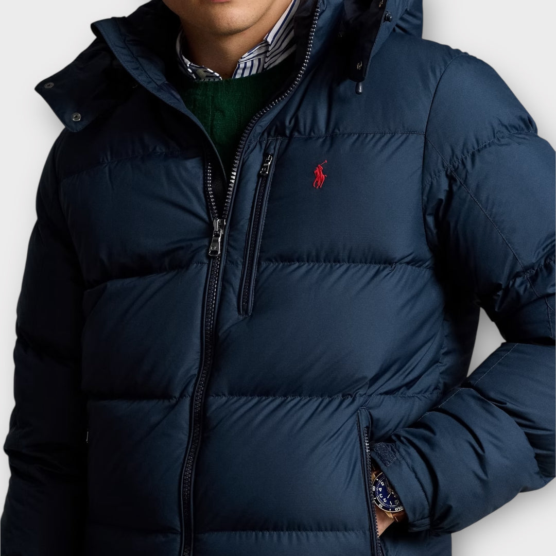 Ralph Lauren vinterjakke i Navy med ikonisk Polo-logo