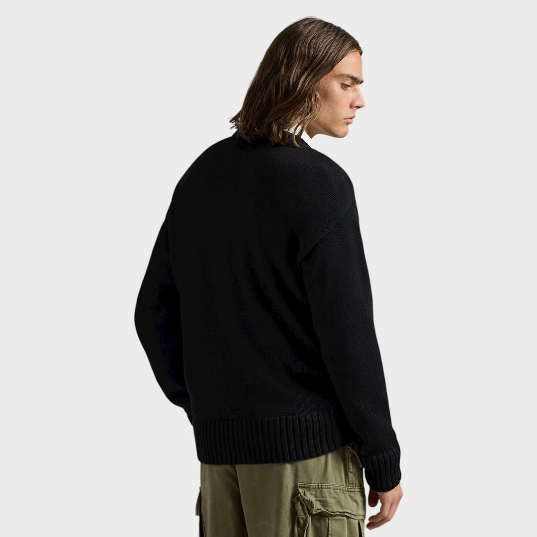 Sort sweatshirt fra Ralph Lauren med Polo Sport-logo.