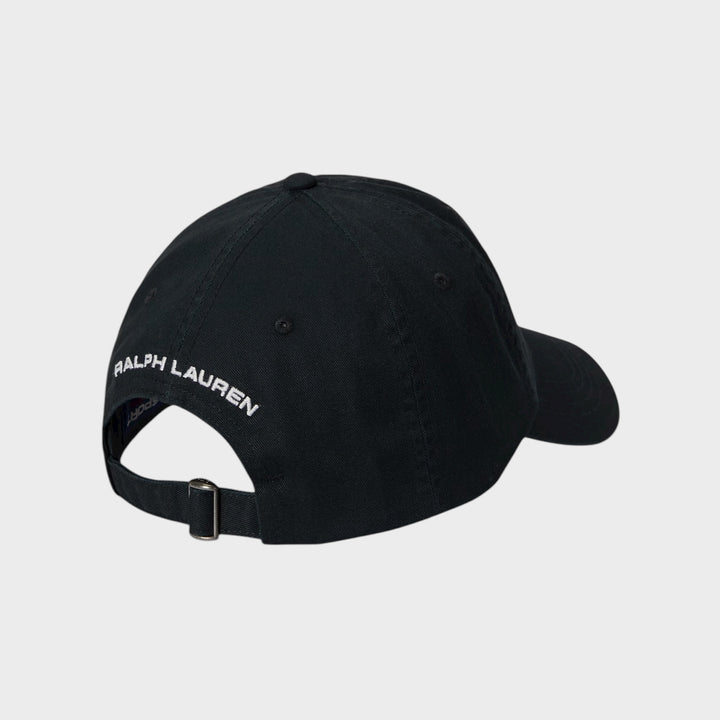 Sort Ralph Lauren Polo Sport Twill cap med klassisk design.