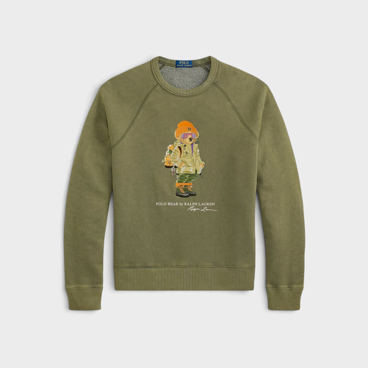 Ralph Lauren Relaxed Fit Polo Bear Sweatshirt i grøn.
