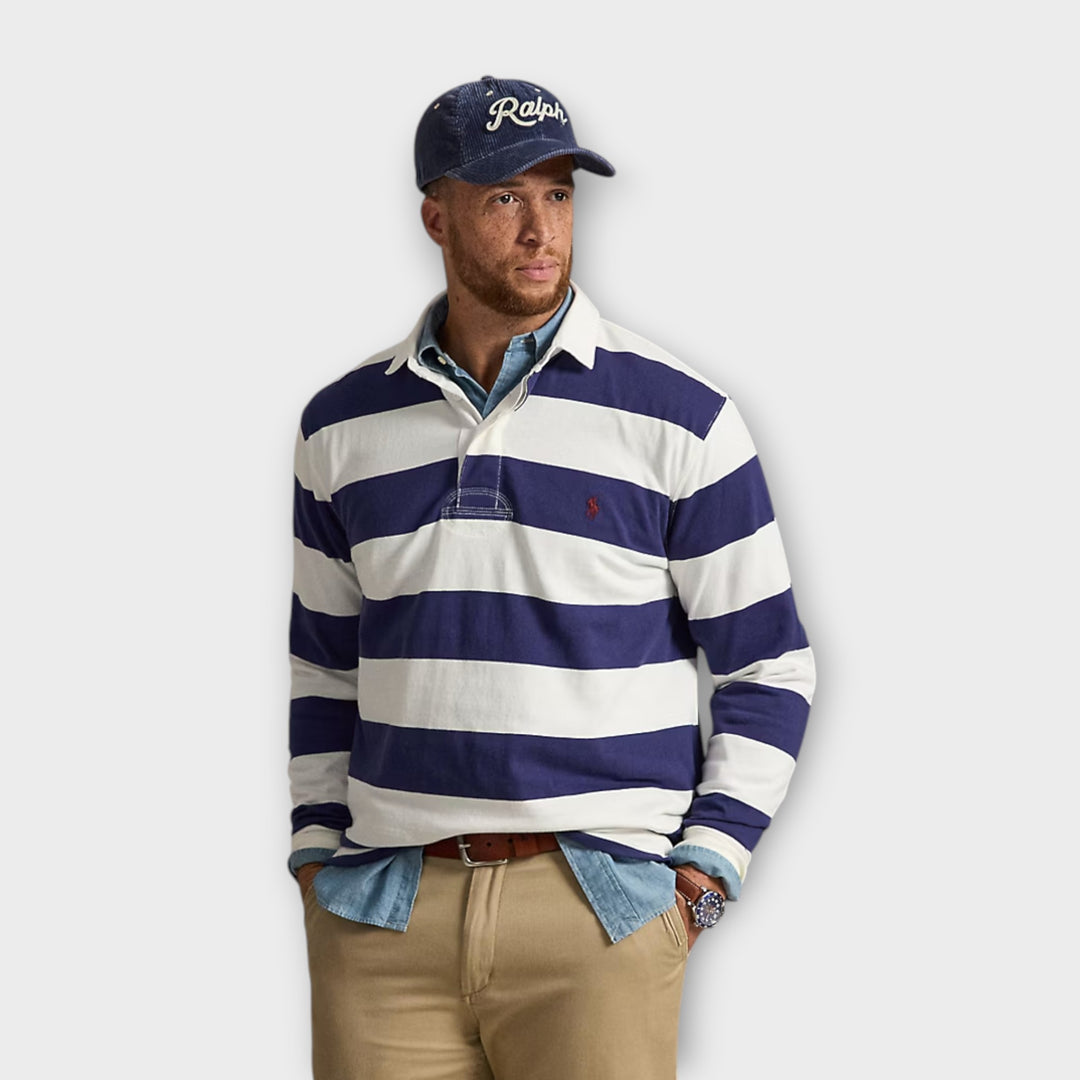 Ralph Lauren The Iconic Rugby Polo set forfra i White/Blue.
