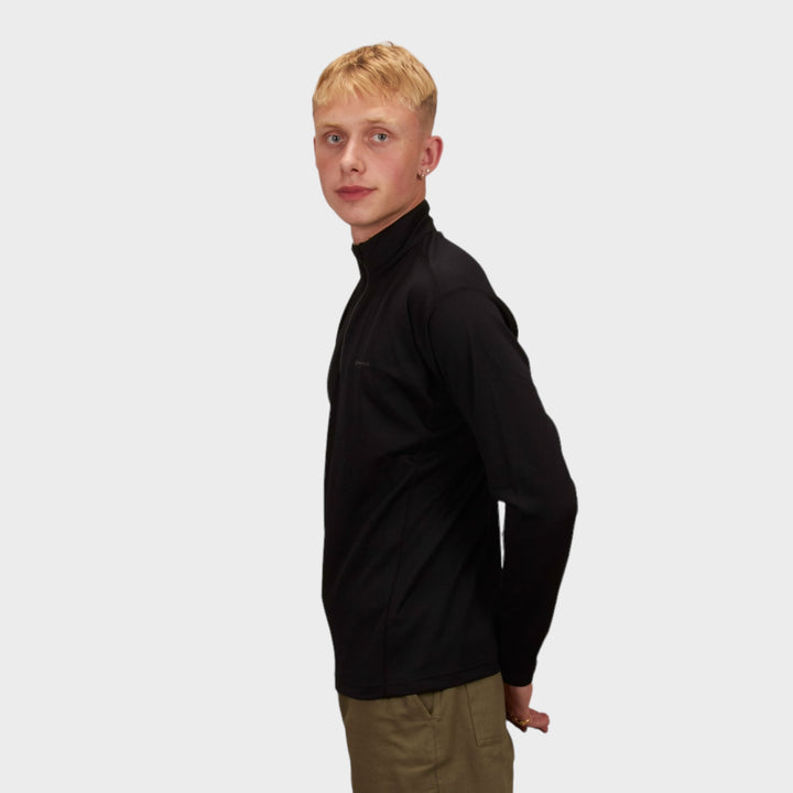 Snow Peak Pe/Wo Hybrid Half Zip T-shirt In Black